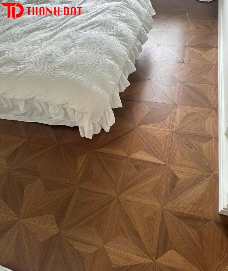 Lát sàn gỗ phòng ngủ phong cách cổ điển