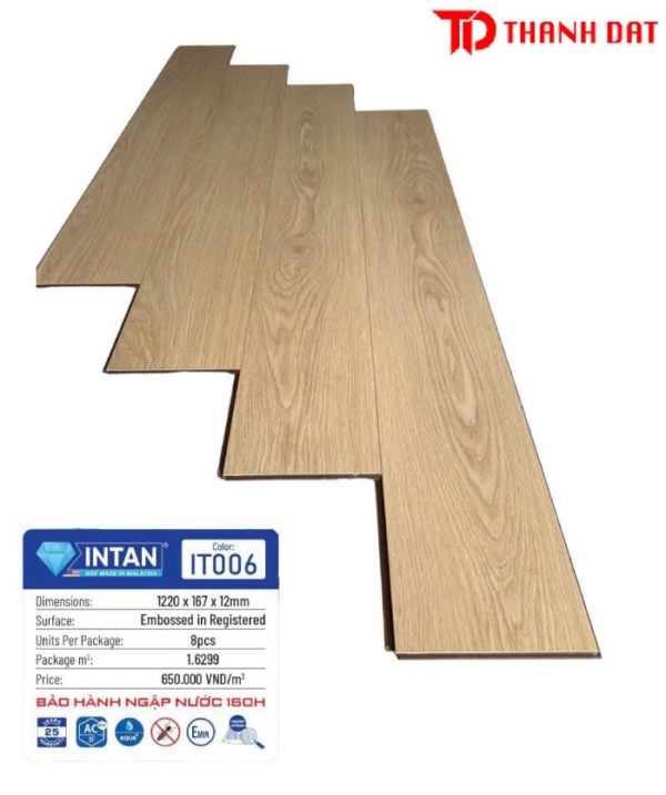 Sàn gỗ công nghiệp intan - HDF Malaysia