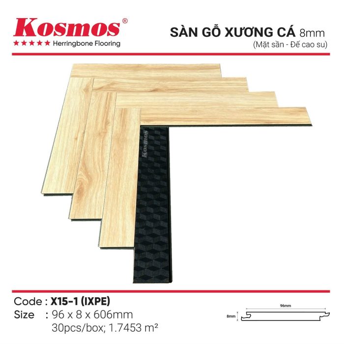 Sàn gỗ công nghiệp xương cá Kosmos X15-1