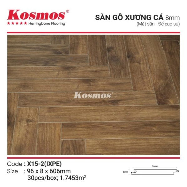 Sàn gỗ công nghiệp xương cá Kosmos X15-2