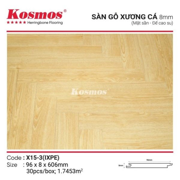 Sàn gỗ công nghiệp xương cá Kosmos X15-3