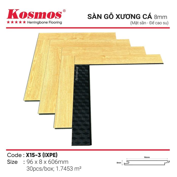 Sàn gỗ xương cá Kosmos X15-3