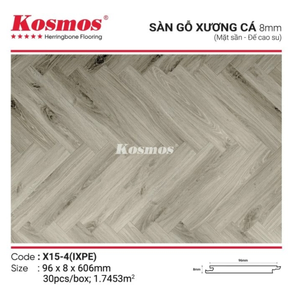 Sàn gỗ công nghiệp xương cá Kosmos X15-4