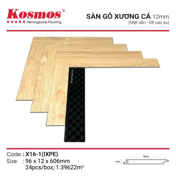 Sàn gỗ xương cá Kosmos X16-1