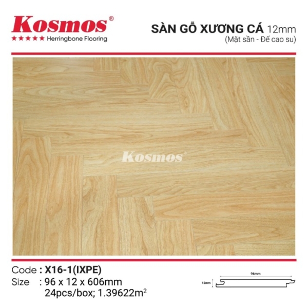 Sàn gỗ công nghiệp xương cá Kosmos X16-1