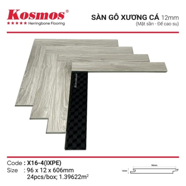 Sàn gỗ xương cá Kosmos X16-4