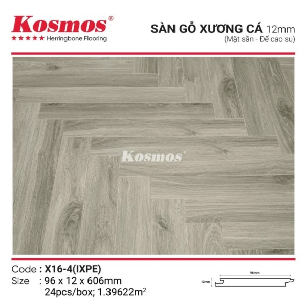 Sàn gỗ công nghiệp xương cá Kosmos X16-4