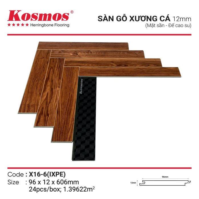 Sàn gỗ xương cá Kosmos X16-6