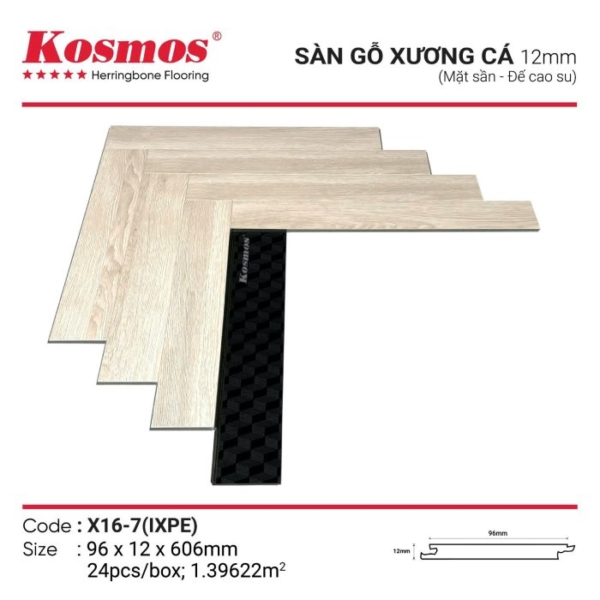 Sàn gỗ xương cá Kosmos X16-7