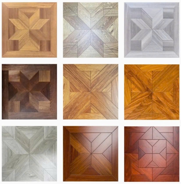 Map màu sàn gỗ ghép hoa văn