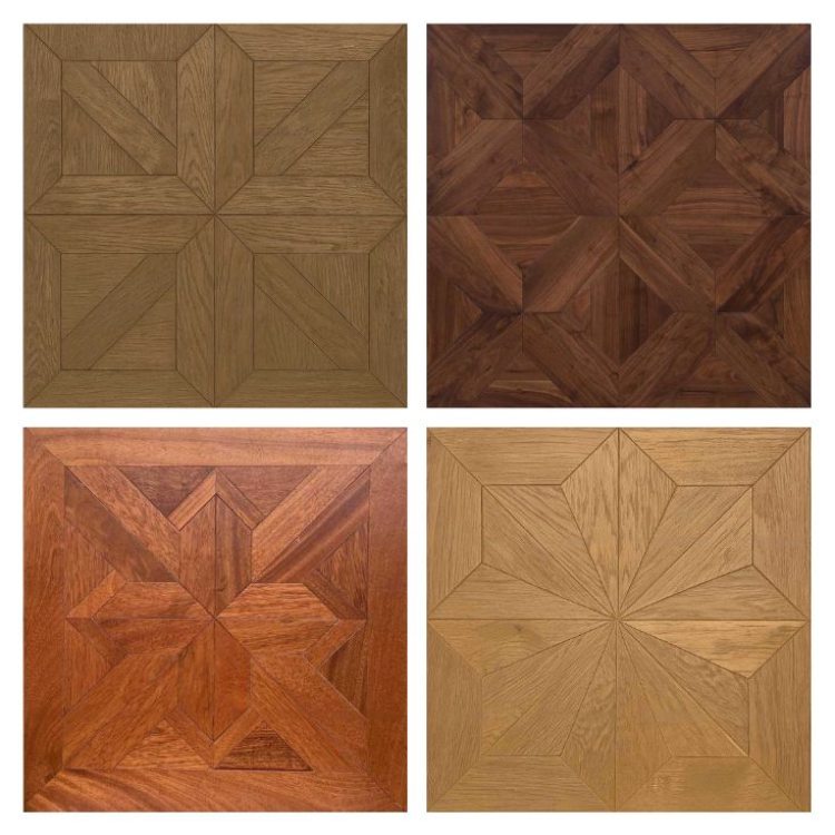 Map sàn gỗ ghép nghệ thuật bản vuông