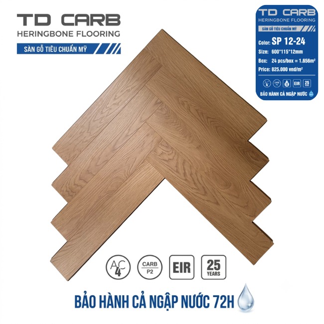 Sàn gỗ xương cá TD Carb SP 12-24